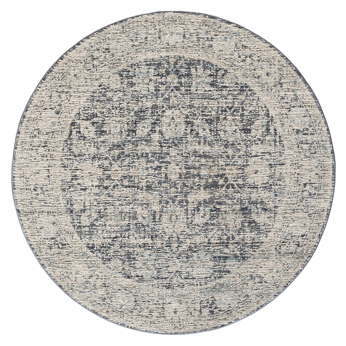 Allen Ayala Transitional Charcoal Round Rug