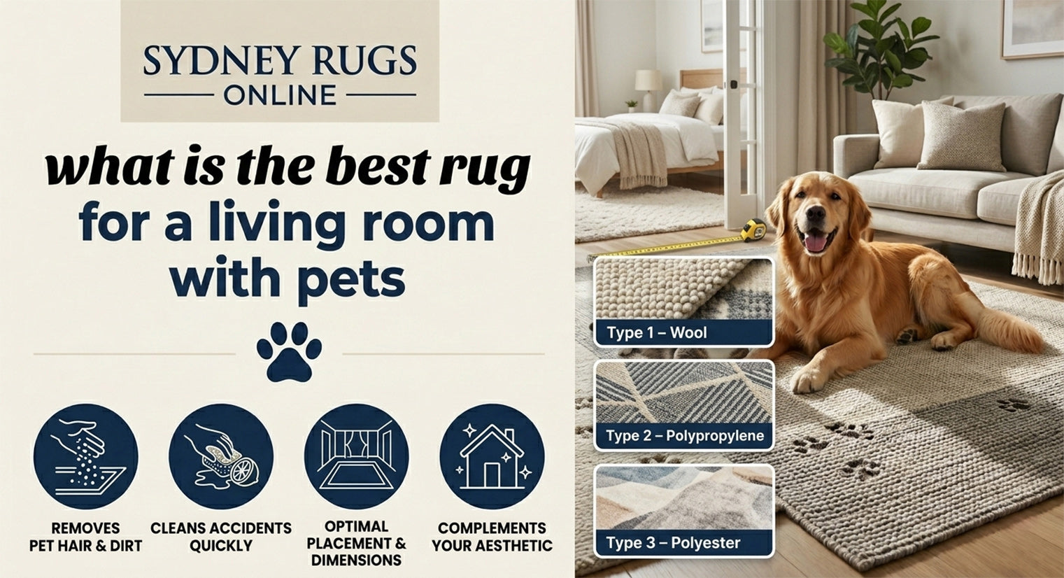 What is the best rug for a living room with pets?