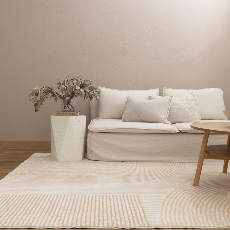 Drizzle Heat Cream Beige Rug