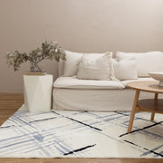 Drizzle Dew Cream Blue Rug