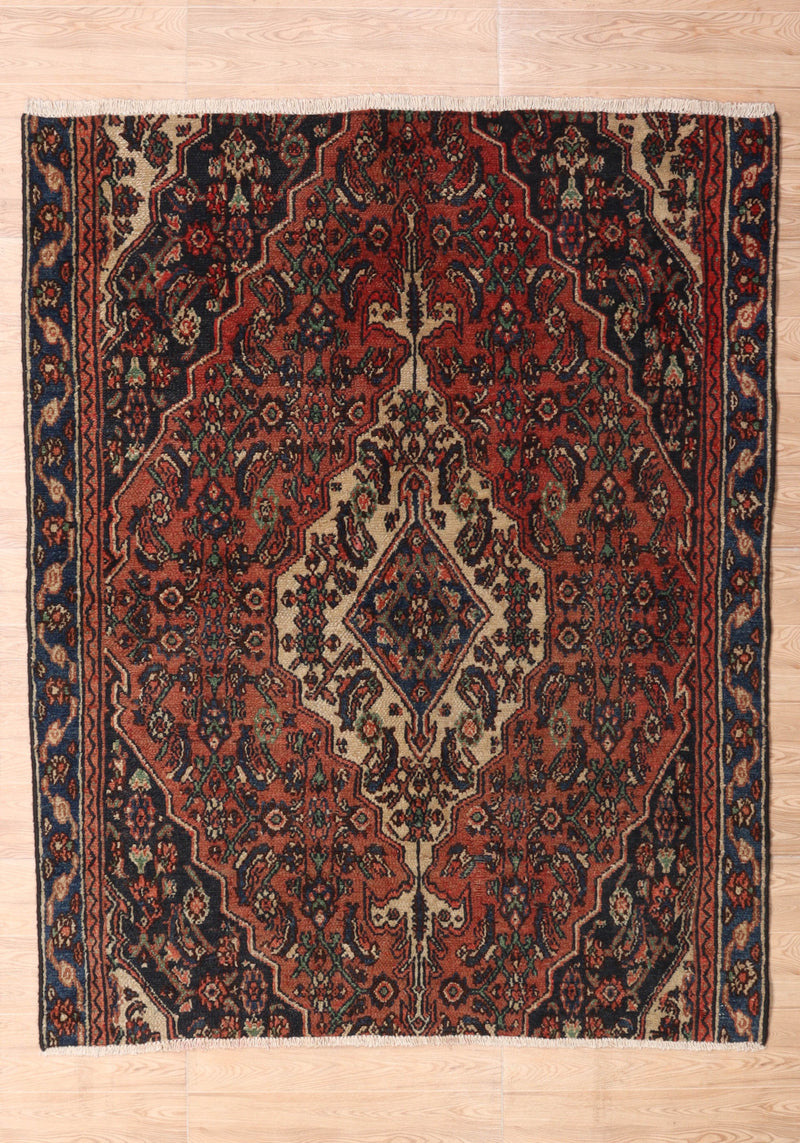 Afshon Persian Hamadan Rust Blue Rug