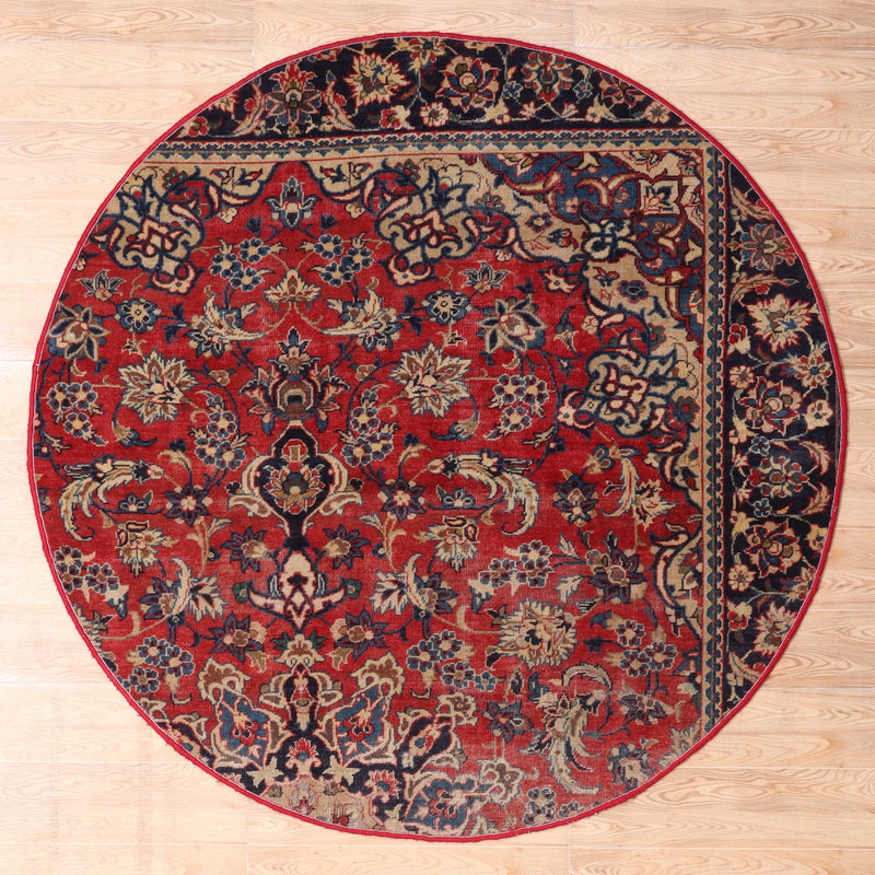 Afshon SY61  Corner Red Round Rug