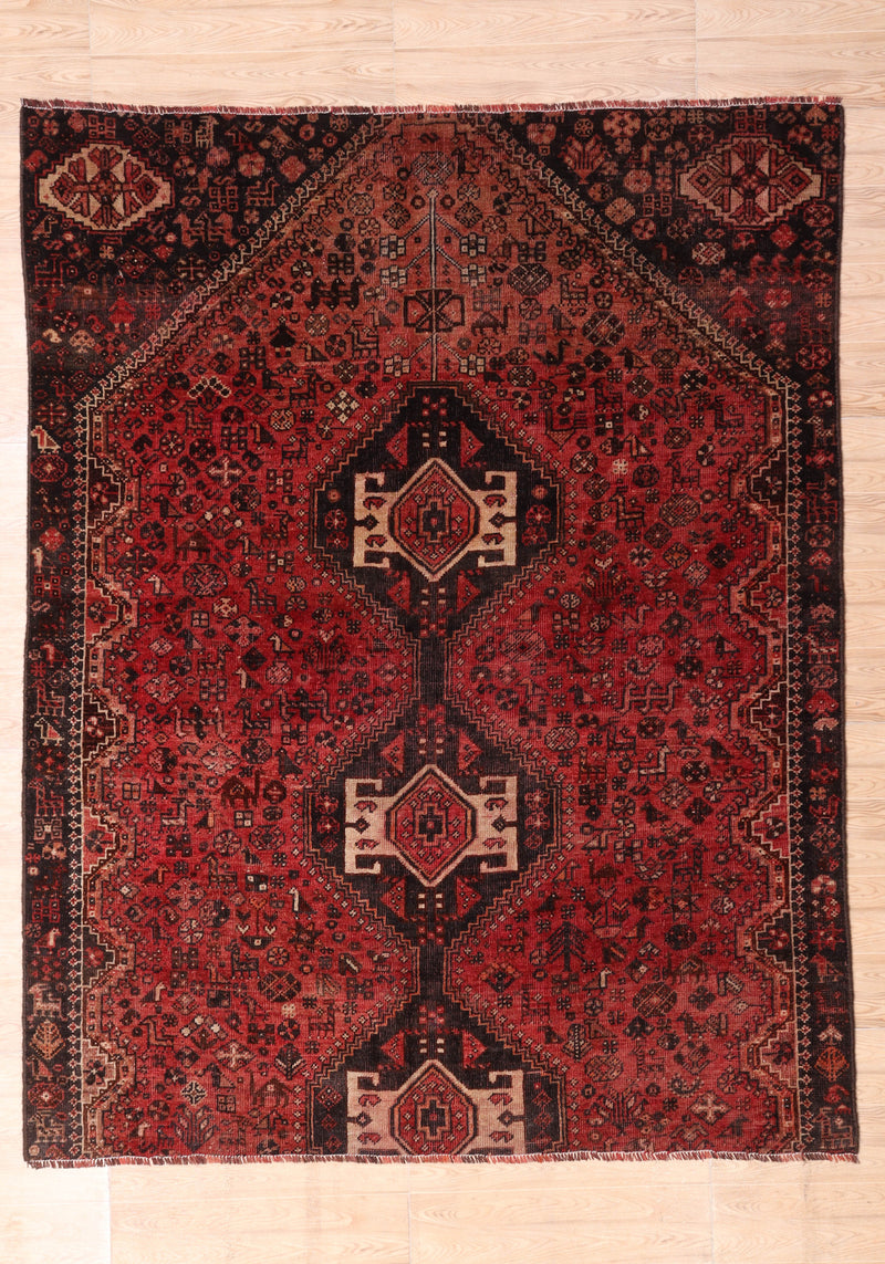 Afshon SY35 Shiraz Red Black Rug