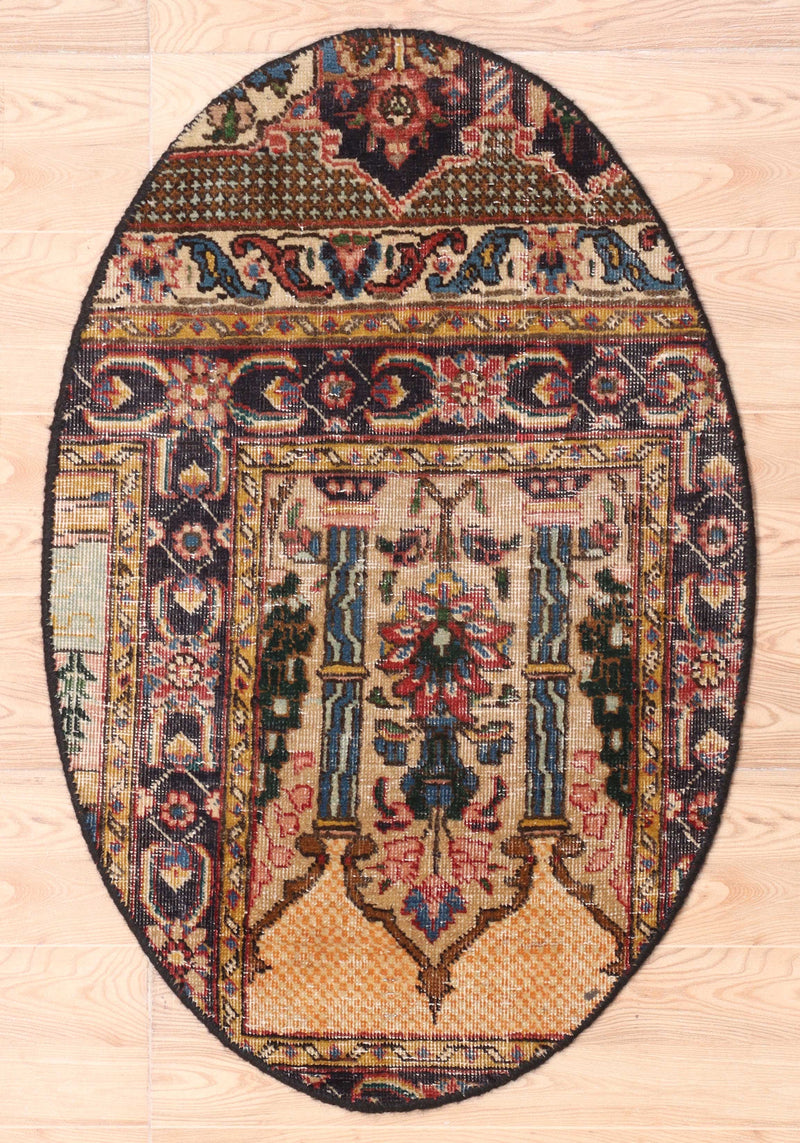 Afshon SY71 Ston WashBeige Black Rug