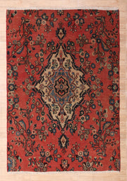 Afshon Hamadan Medallion Red Blue Rug