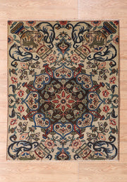 Afshon Persian Kashmar Cream Blue Rug