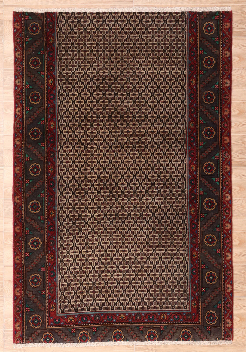 Afshon SY48 boarder Beige Brown Rug