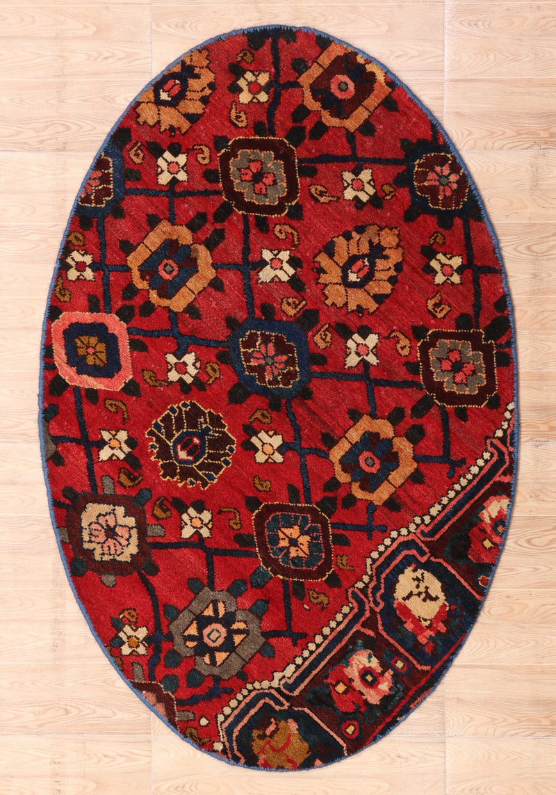 Afshon SY64 Red Black Oval Rug