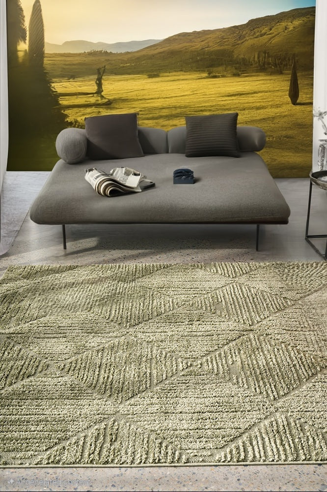 Vibration Shilon Green Rug — SydneyRugsOnline
