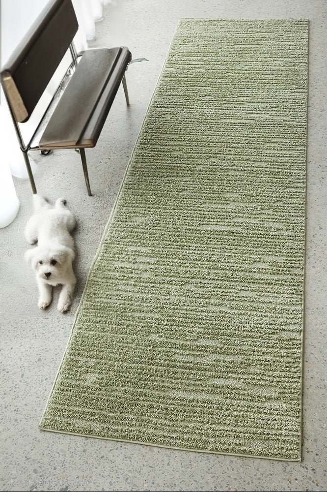 Vibration Soria Green Runner Rug