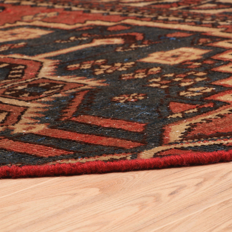 Afshon SY66 Red Blue Oval Rug