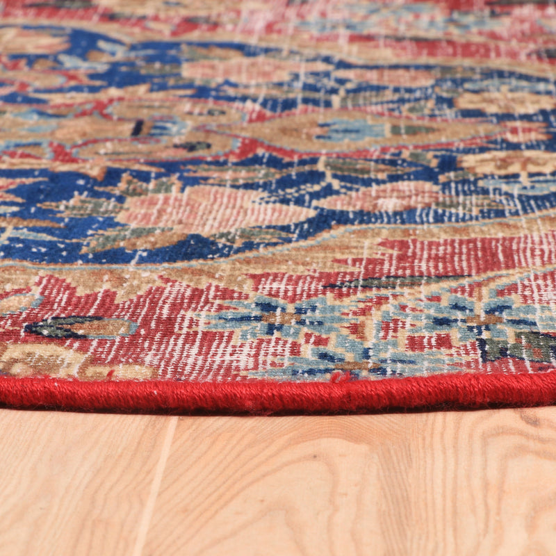 Afshon SY67 Stone wash Red Blue Round Rug