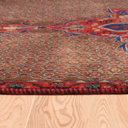 Afshon Persian Hamadan Oval Brown Blue Rug