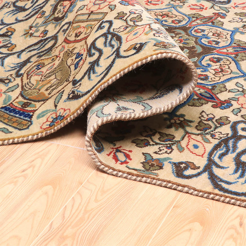 Afshon Persian Kashmar Cream Blue Rug