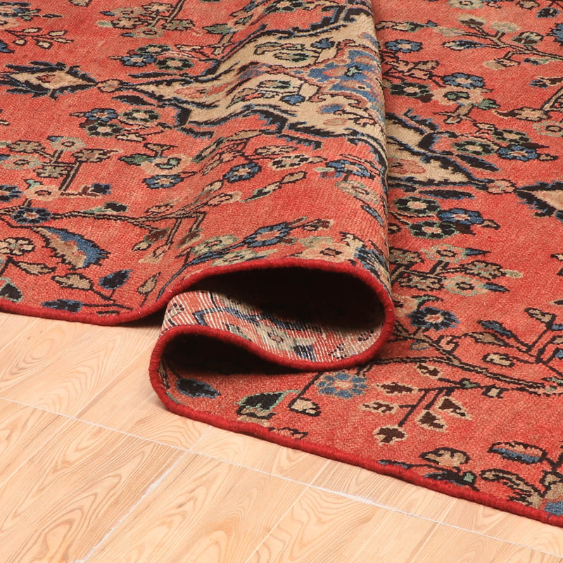 Afshon Hamadan Medallion Red Blue Rug