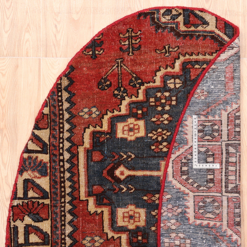 Afshon SY66 Red Blue Oval Rug