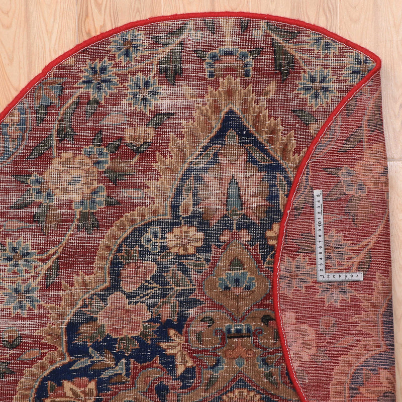 Afshon SY67 Stone wash Red Blue Round Rug