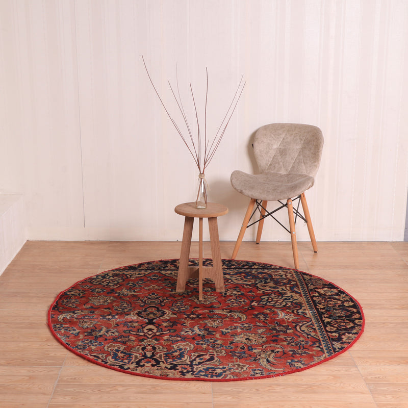 Afshon SY61  Corner Red Round Rug