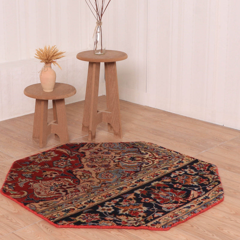 Afshon SY65 Red Blue Round Rug