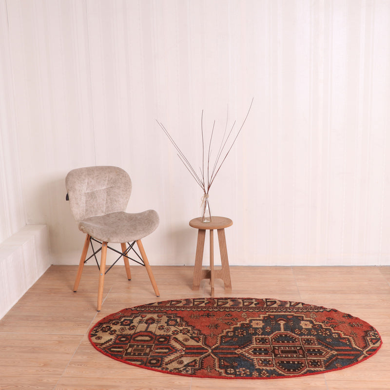 Afshon SY66 Red Blue Oval Rug