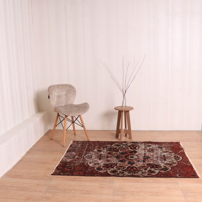 Afshon SY56 Vintage Flower Black Red Rug