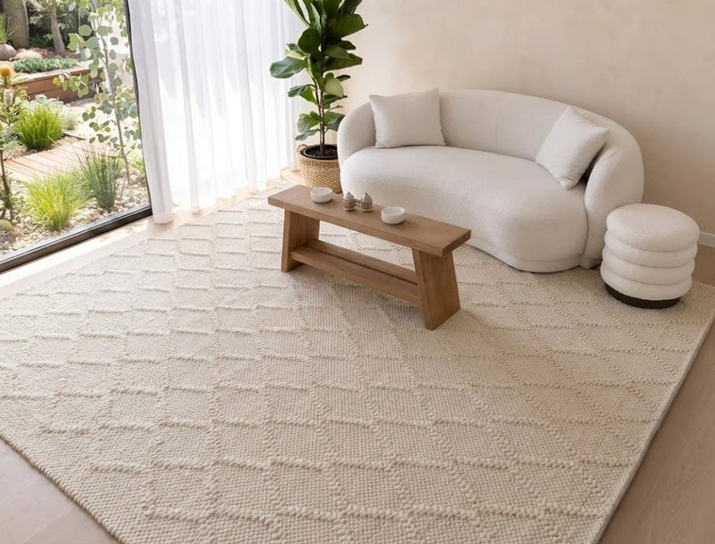 Treasure White Wool Rug