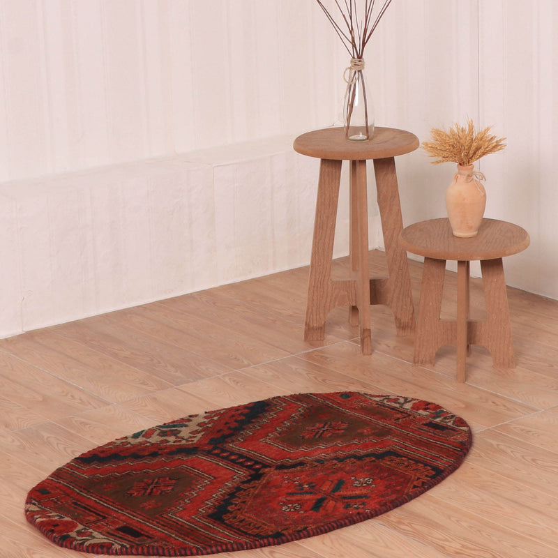 Afshon SY69 Red Black Oval Rug