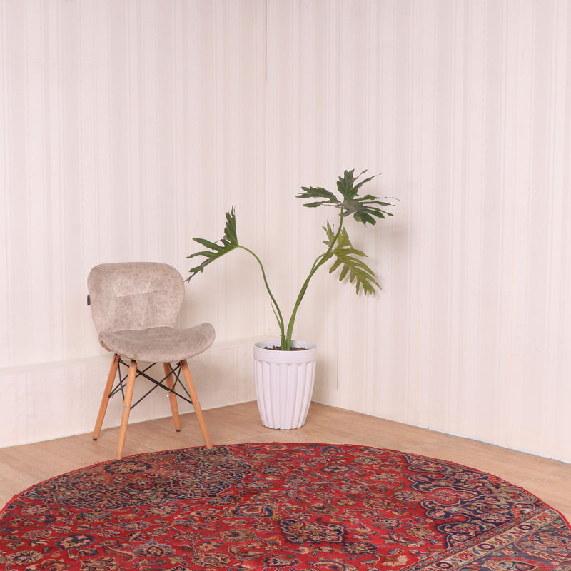 Afshon SY62 Flower Red Blue Round Rug