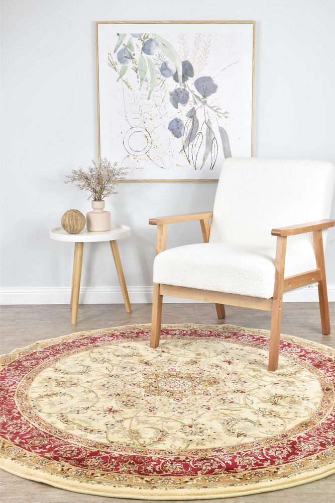 Adelaide Appila Cream Red Round Rug