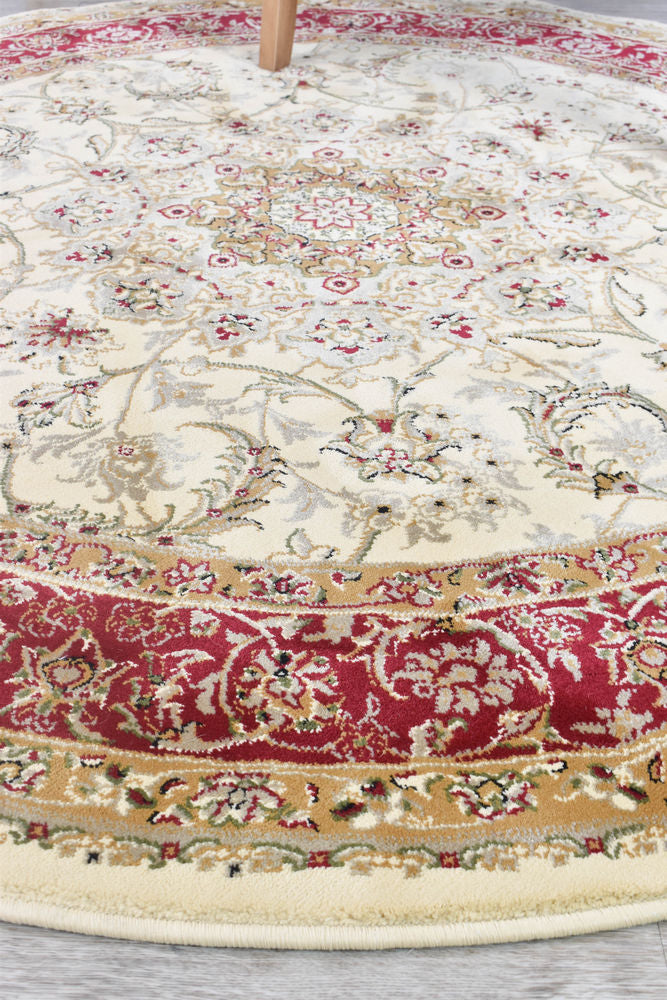 Adelaide Appila Cream Red Round Rug