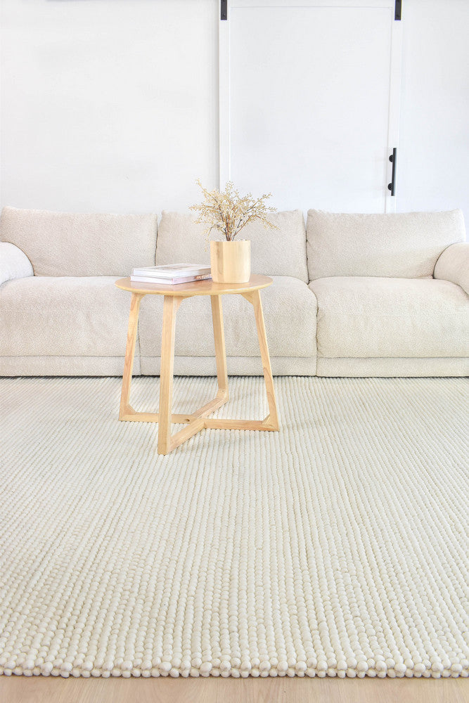 Wool texchred Ivory Rug — SydneyRugsOnline