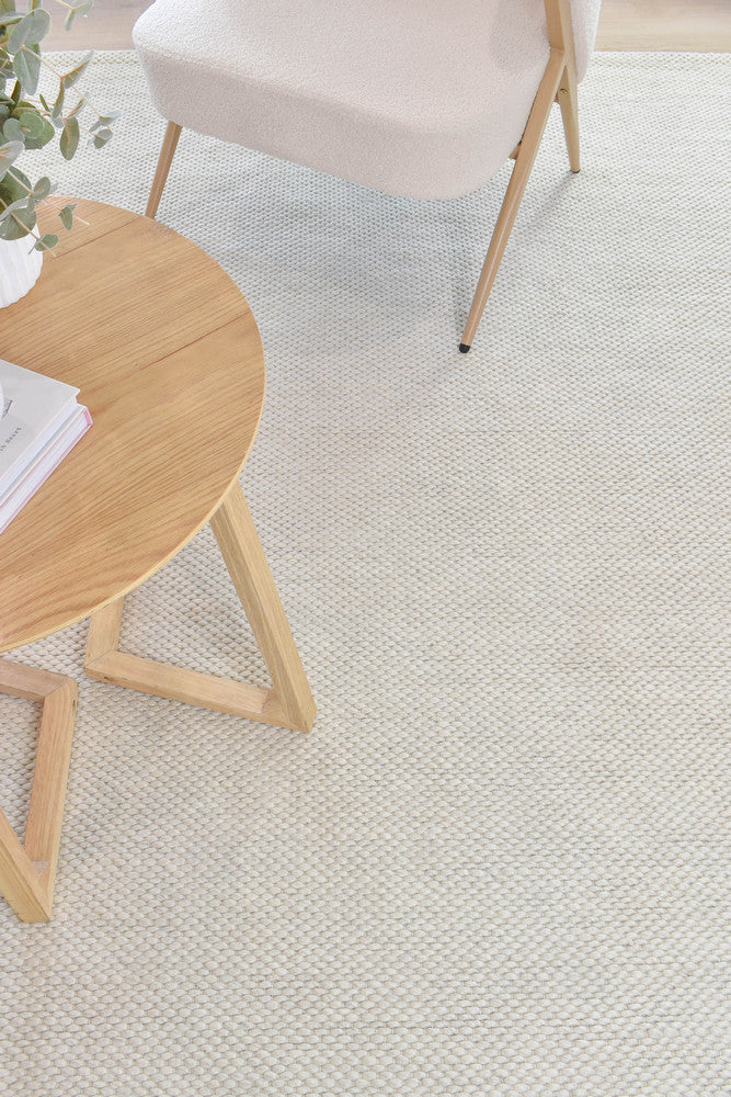 Lure Drops Pearl Wool Rug