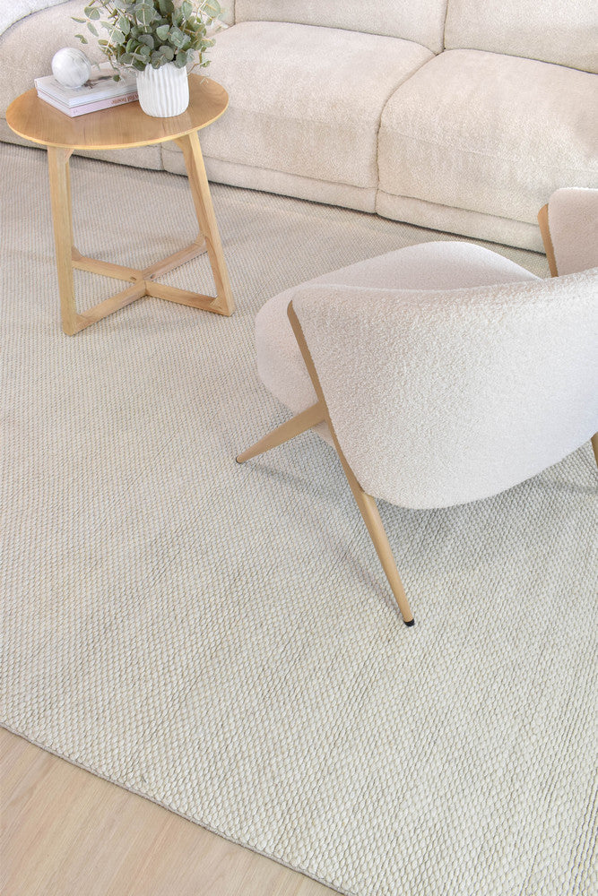 Lure Drops Pearl Wool Rug