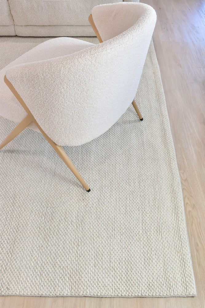 Lure Drops Pearl Wool Rug