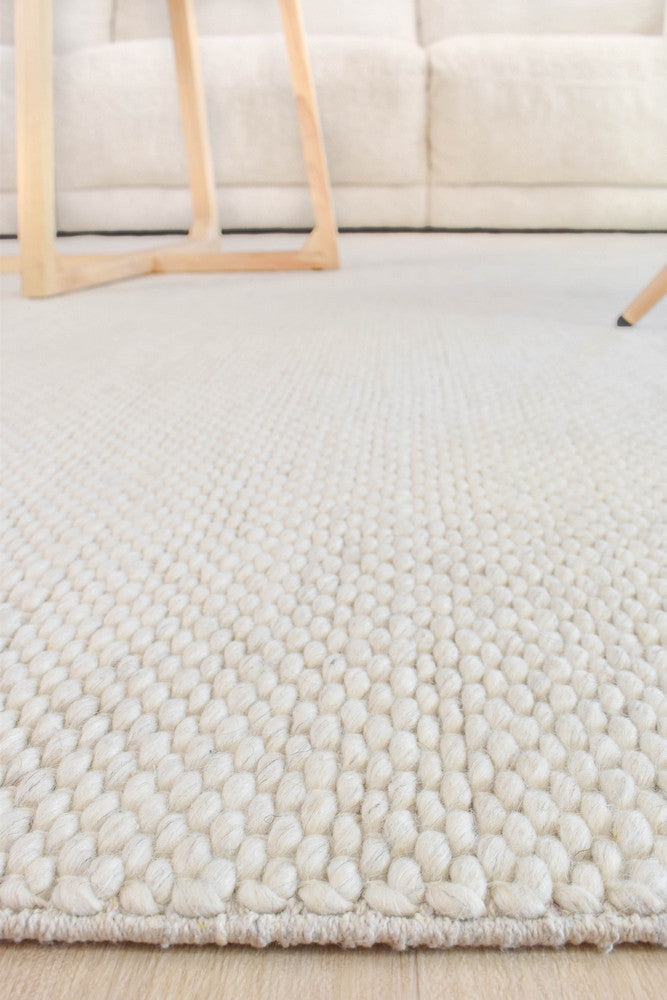 Lure Drops Pearl Wool Rug
