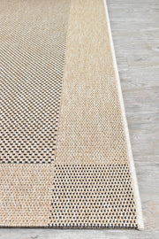 Outdoor Living Sisal Sand Black Rug
