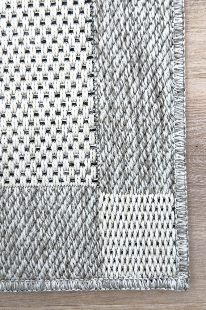 Outdoor Living Sisal Cream Grey Runner Rug