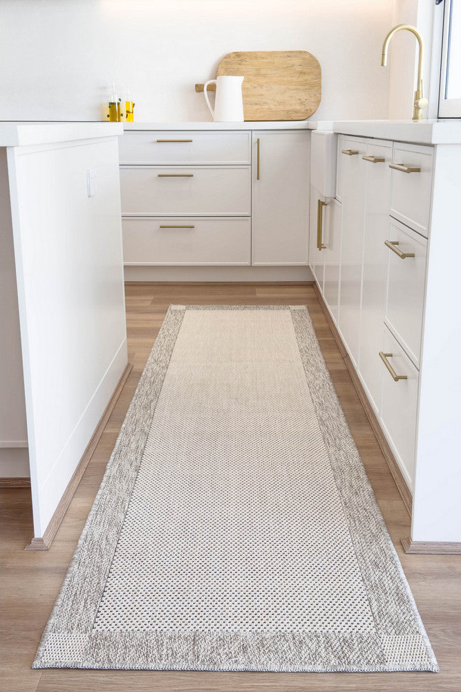 Outdoor Living Sisal Cream Grey Runner Rug