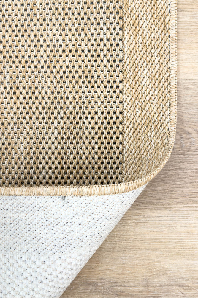 Outdoor Living Sisal Sand Black Rug