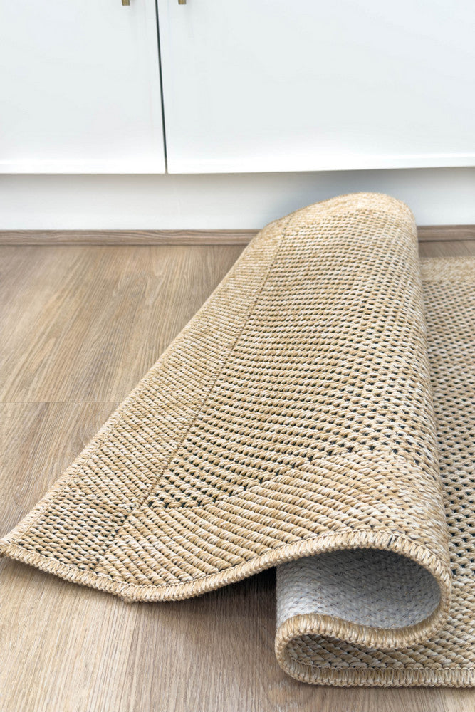 Outdoor Living Sisal Sand Black Rug