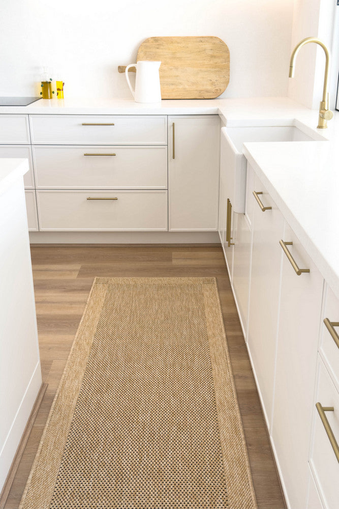 Outdoor Living Sisal Sand Black Rug