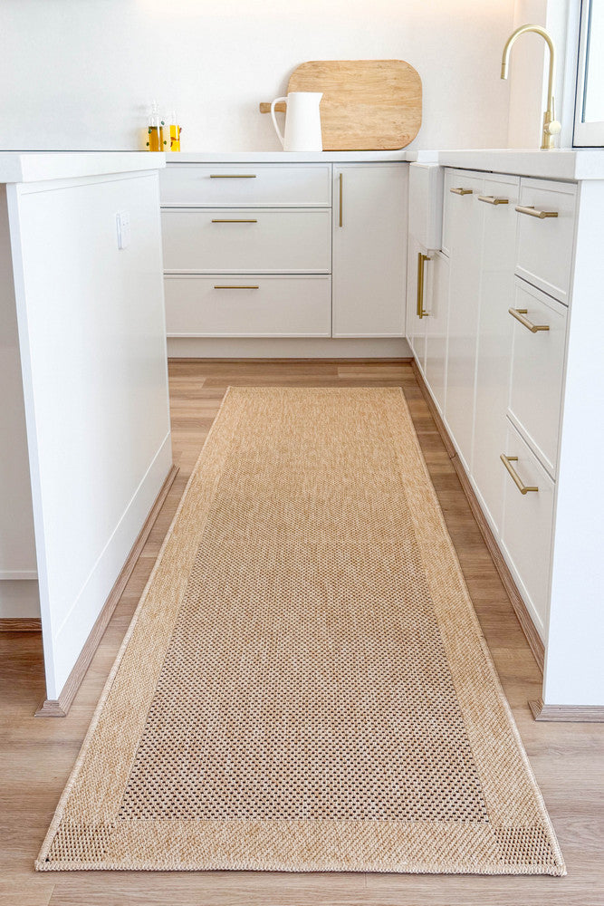 Outdoor Living Sisal Sand Black Rug