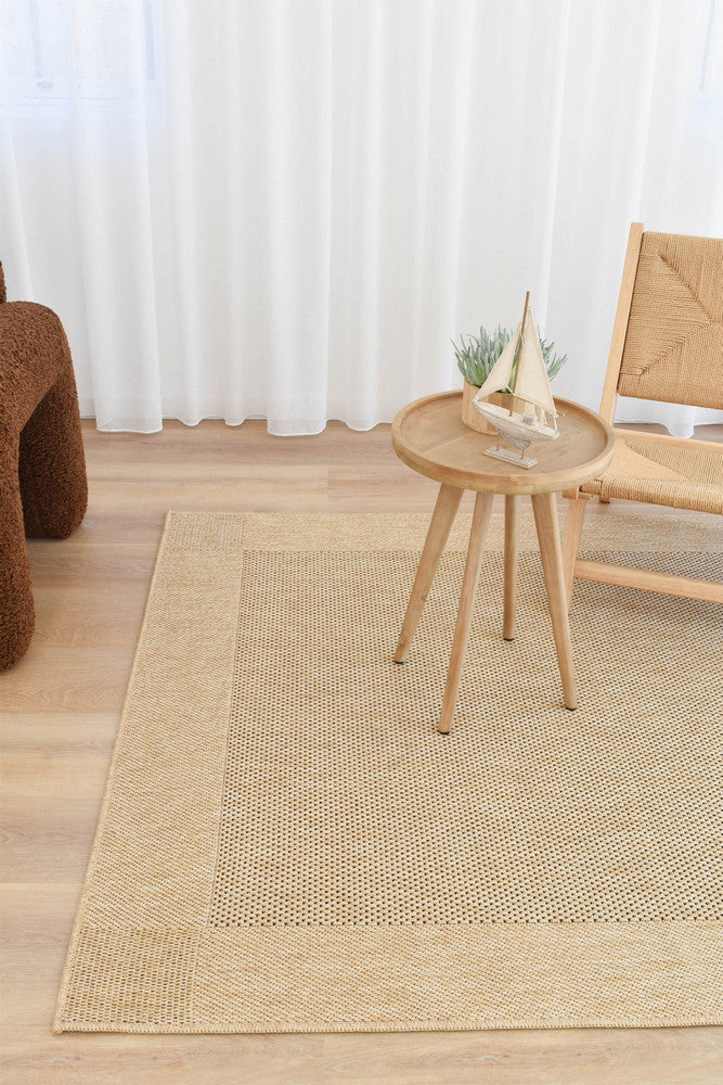 Outdoor Living Sisal Sand Black Rug