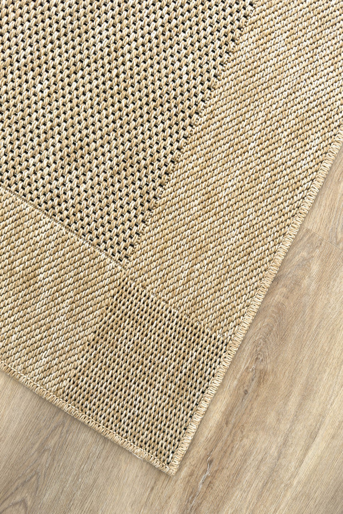 Outdoor Living Sisal Sand Black Rug