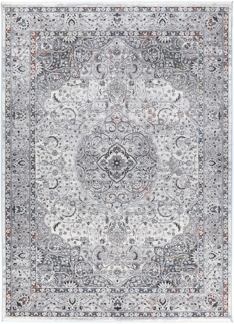 Almir Traditional Medallion Grey Multi Rug