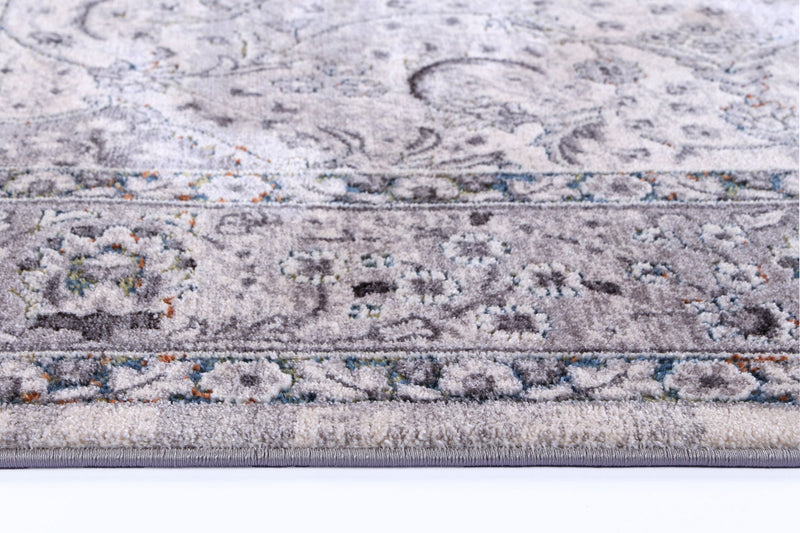 Almir Traditional Medallion Grey Multi Runner Rug