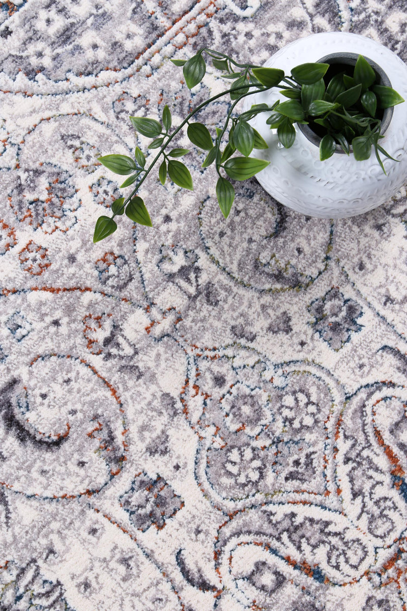 Almir Traditional Medallion Grey Multi Runner Rug