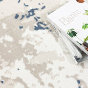 Antique Abstract Splash Blue Multi Rug