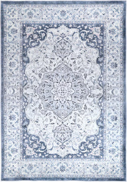 Divine Navy Medallion Non-Slip Rug