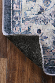 Divine Navy Medallion Non-Slip Rug